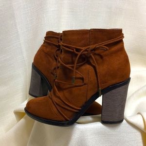 Deep Rustic Brown Suede Booties